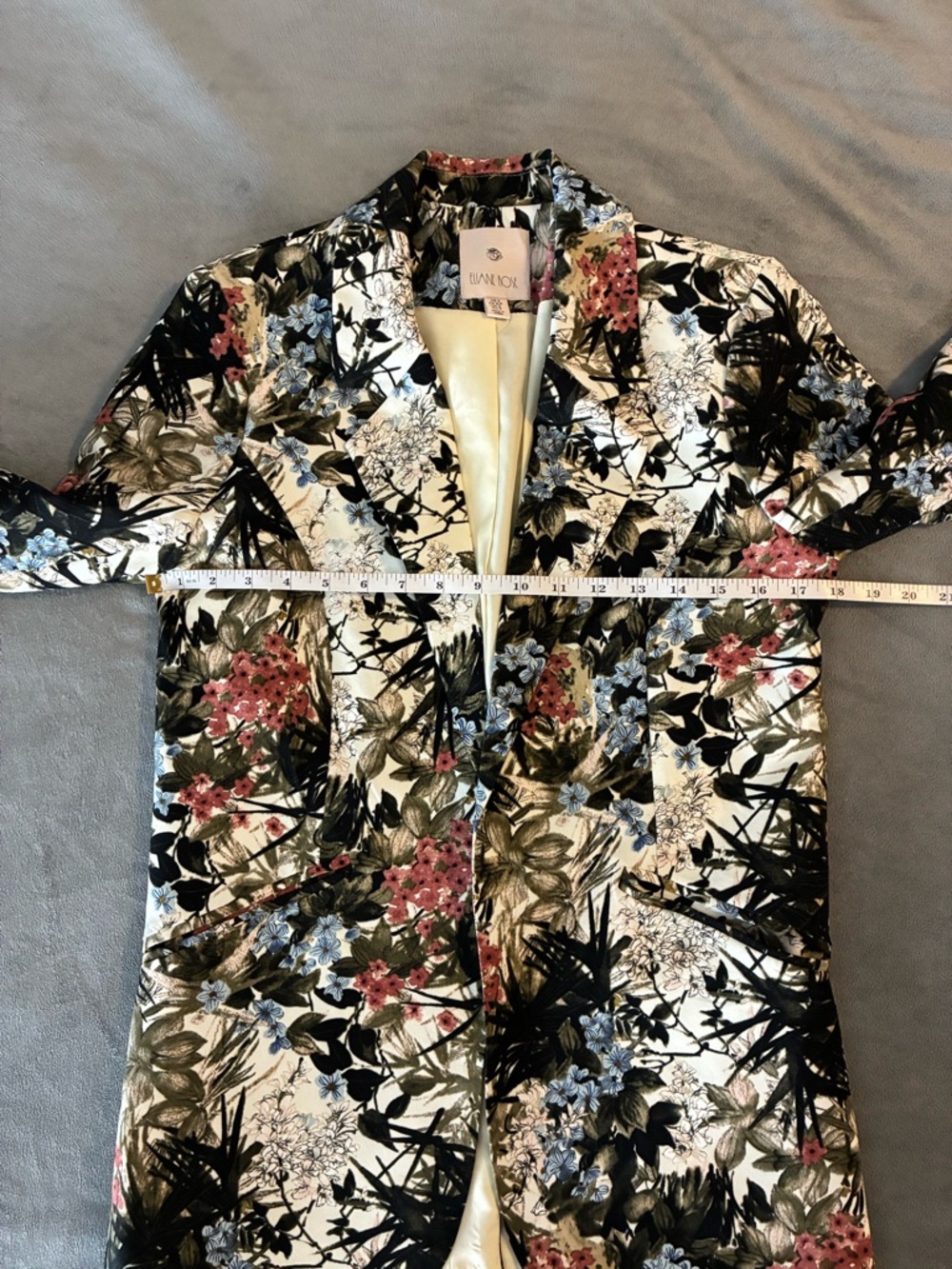 Floral Print Women's Blazer Jacket - Multicolor - Picture 9 of 9